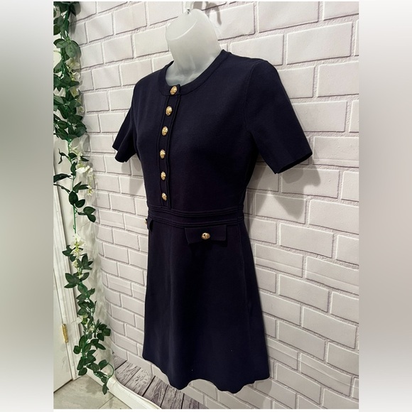 MEROKEETY Women's Knit Bodycon Sweater Dress Button Short Sleeve Dress/size S - Picture 5 of 10